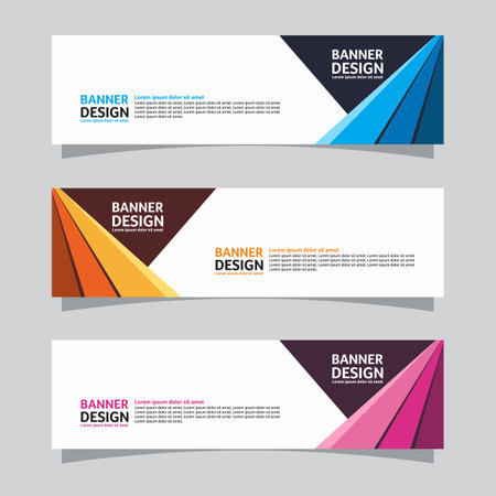 Vector set of landscape banner background design concept. Web background business layout templateのイラスト素材