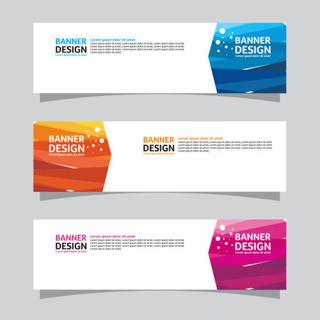 Vector set of landscape banner background design concept. Web background business layout templateのイラスト素材