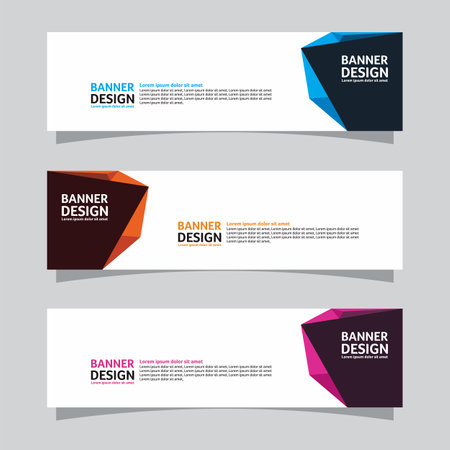 Vector set of landscape banner background design concept. Web background business layout templateのイラスト素材