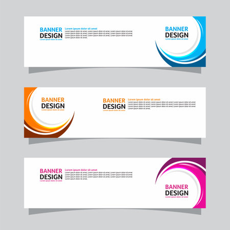 Vector set of landscape banner background design concept. Web background business layout templateのイラスト素材