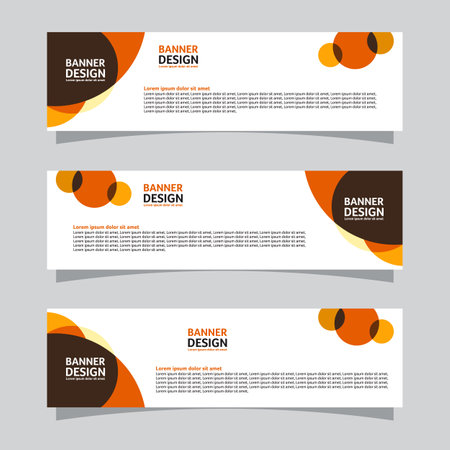Vector set of landscape banner background design concept. Web background business layout templateのイラスト素材