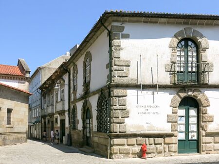Street scene in old town of Braga, Portugalのeditorial素材