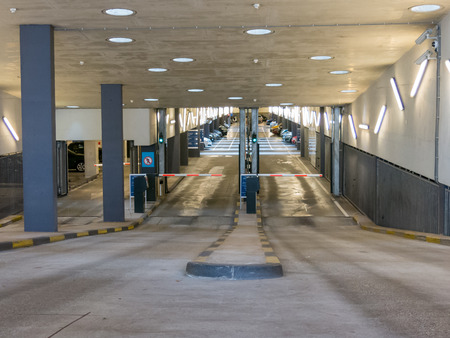 Entrance of parking garage World Trade Center Prinsenhof in The Hagueのeditorial素材