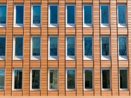 Windows of Zuiderhof 1 building in Zuidas district, Amsterdam, Netherlands