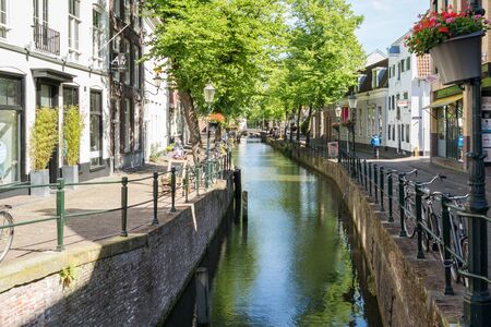 Kortegracht canal in old town of Amersfoort in Utrecht province, Netherlandsのeditorial素材