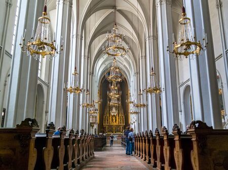 Interior of Augustinian church, roman catholic parish church and part of Hofburg Palace in Vienna, Austriaのeditorial素材