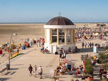 Music Pavilion on beach promenade of East Frisian island Borkum, Lower Saxony, Germanyのeditorial素材