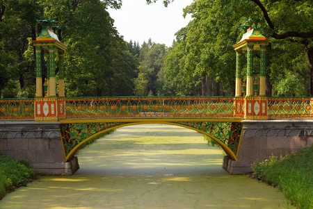 The small coloured bridge is in Chinese style (1782-1788 gg)          の写真素材