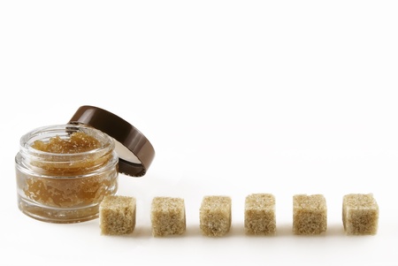 Body scrub with brown sugar crystals                 の写真素材