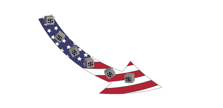 The American Dollar Is Going Downのイラスト素材