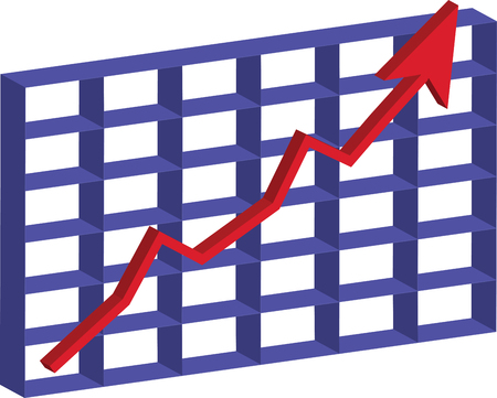 A 3D Chart Of Stock Going Up.のイラスト素材
