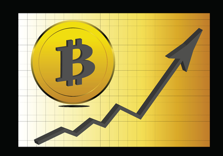 The Value Of The Bitcoin Is Soaringのイラスト素材