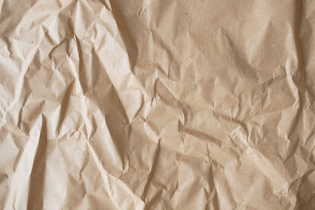 Crumpled brown paper background. Texture of crumpled paper.の写真素材