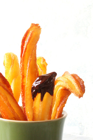  Churros with chocolate pasta,Spanish, Latin American dessertの写真素材