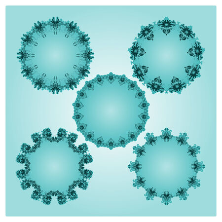 Vintage set of template frames and borders for greeting card, invitation with pattern, place for text.のイラスト素材