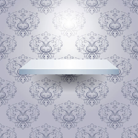 Empty isolated shelf on beautiful luxury background. のイラスト素材