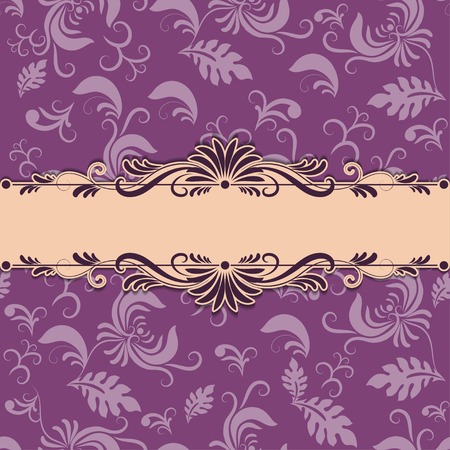 Vintage background with lace violet pattern, place for textのイラスト素材
