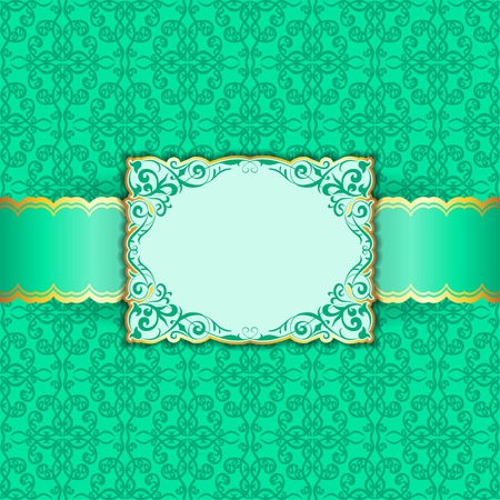 greeting card in green colors,  place for textのイラスト素材