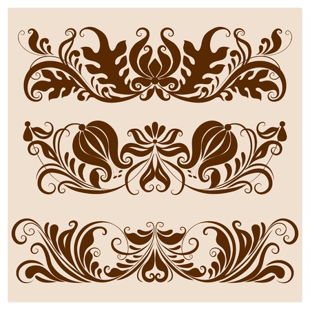 Set of vector borders for designのイラスト素材