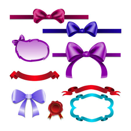 Set for design bows, ribbonsのイラスト素材