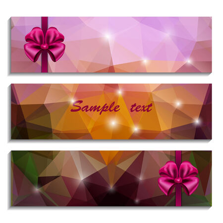 Set of three banners with bowのイラスト素材