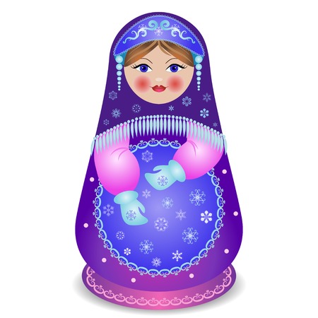 Russian traditional matryoshka folk dollのイラスト素材