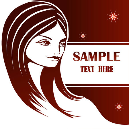 Graphic portrait of a young girlのイラスト素材