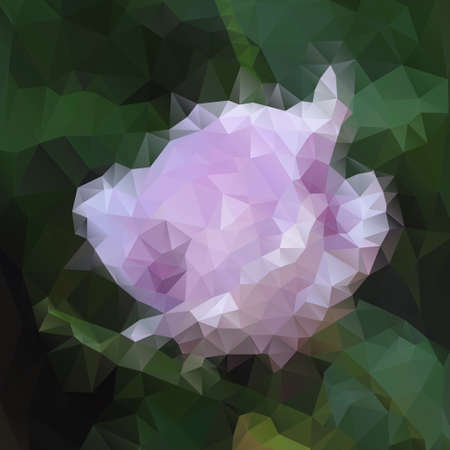 Elegance pink flower with polygons for design, vectorのイラスト素材