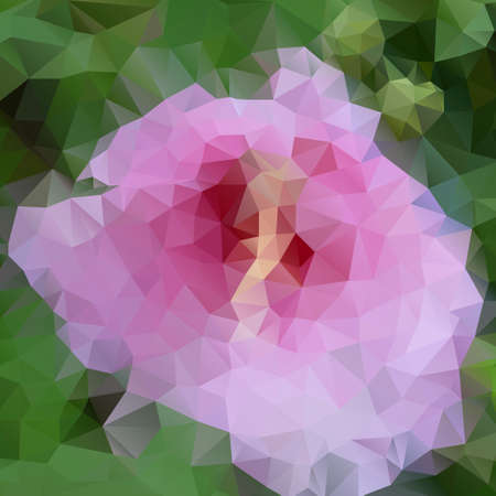 Vector pink flower with polygons for designのイラスト素材