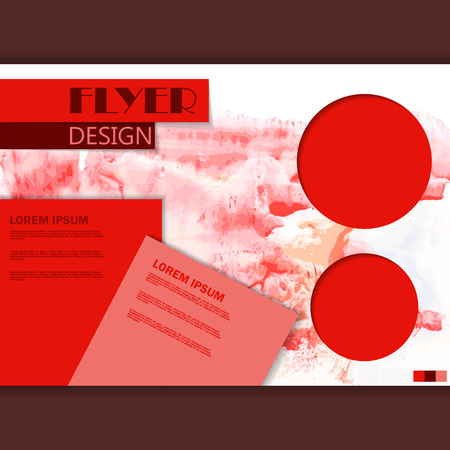 Vector horizontal business brochure for design with watercolor backgroundのイラスト素材