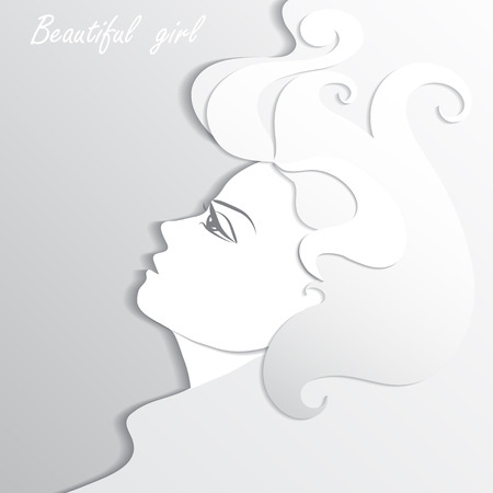 Woman profile beauty illustration vector with shadow for designのイラスト素材
