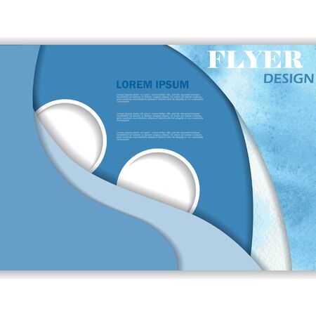 horizontal abstract watercolor style design, business posterのイラスト素材