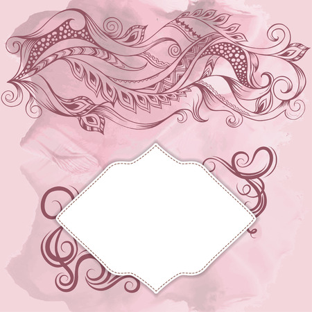 Frame and pattern on old backgroundのイラスト素材