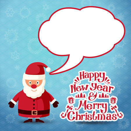 Merry christmas Santa Claus with speech bubble. Vector.のイラスト素材