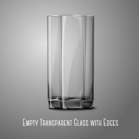 Realistic Vector glass isolated on gray. Transparent for every background.のイラスト素材
