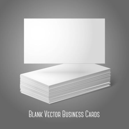 Blank vector business cards template. Pile  and one flat.のイラスト素材