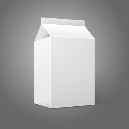 Realistic small white blank paper package for milk, juice, cocktail etc.のイラスト素材