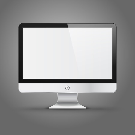 Modern computer display with blank screen isolated on grey backgroundのイラスト素材