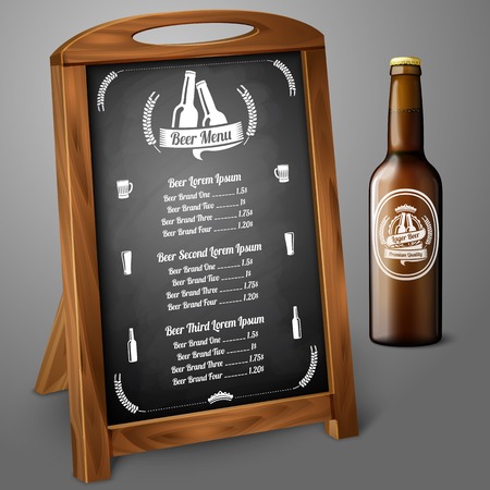 Menu template on chalkboard - for beer and alcoholのイラスト素材