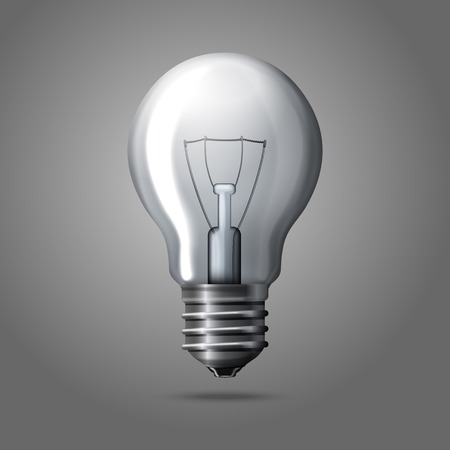 Realistic light bulb isolated on grey background.のイラスト素材