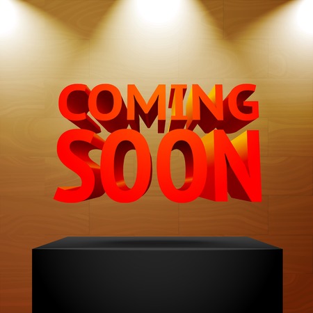 Stage with the spot light projectors lightning -Coming Soon- messageのイラスト素材