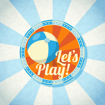 Blue and yellow striped beach ball. Vectorのイラスト素材