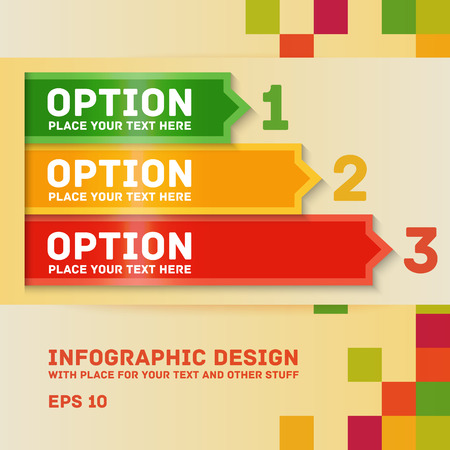 Modern colorful flat designed option template. For infographics, banners and websites. Vector illustrationのイラスト素材