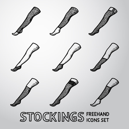 Set of STOCKINGS icons with different types.のイラスト素材