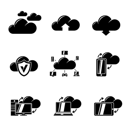 Set of Cloud Computing icons.のイラスト素材