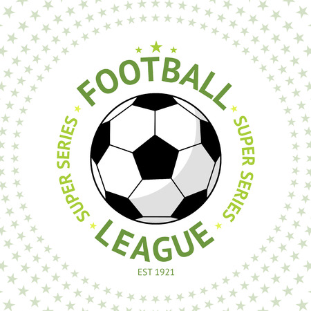 Old style vintage Football Label with ball on star background Vector illustrationのイラスト素材