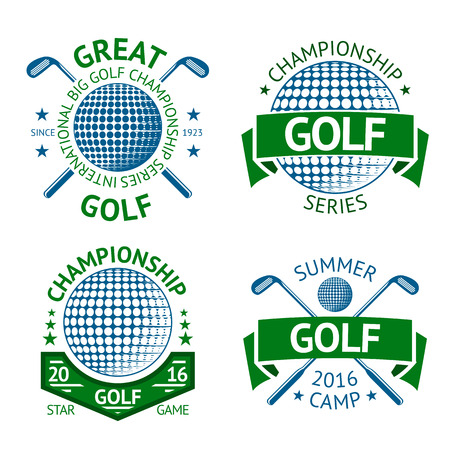 set of Golf badges, templates, etc. With golf club and golf ball.のイラスト素材
