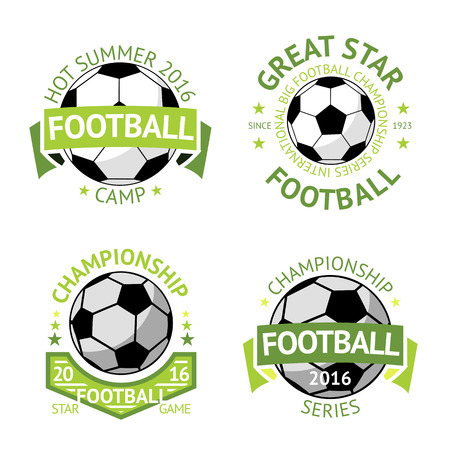 set of green vintage Football labels.のイラスト素材