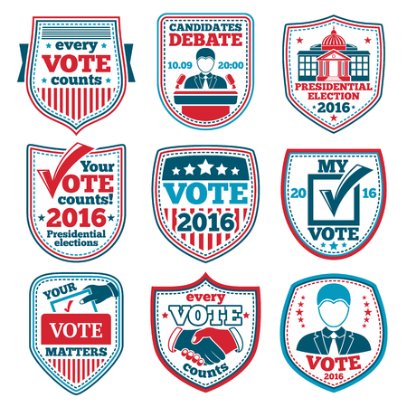 Vote labels and badges for elections, debates etc.のイラスト素材