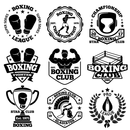 Boxing labels setのイラスト素材